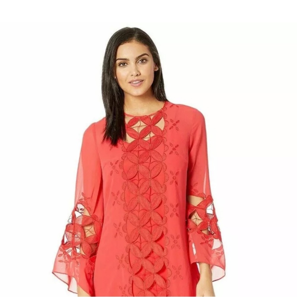 JUICY COUTURE Red Embroidered Lace 2PC Abaya Kaftan